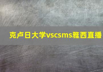 克卢日大学vscsms雅西直播