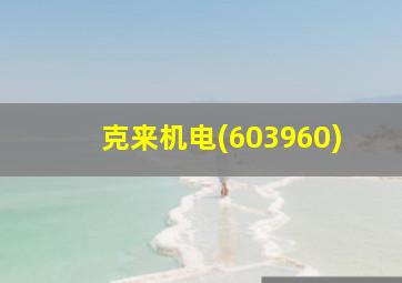 克来机电(603960)