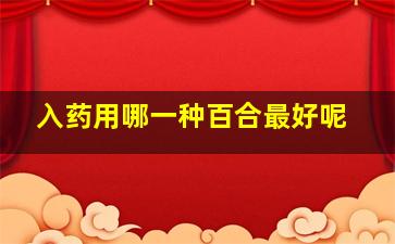 入药用哪一种百合最好呢