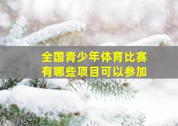 全国青少年体育比赛有哪些项目可以参加