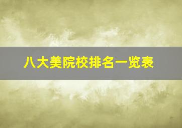 八大美院校排名一览表