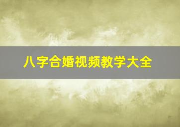 八字合婚视频教学大全