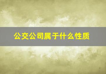 公交公司属于什么性质