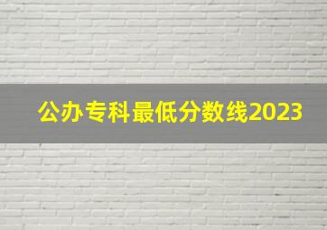 公办专科最低分数线2023