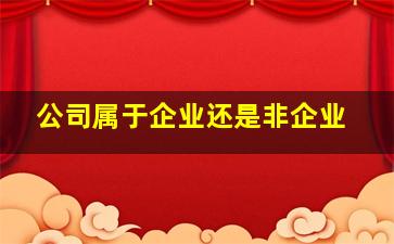 公司属于企业还是非企业