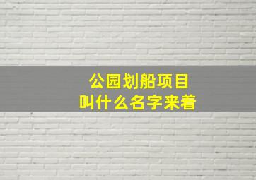 公园划船项目叫什么名字来着