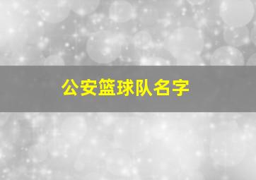 公安篮球队名字