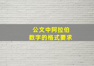 公文中阿拉伯数字的格式要求