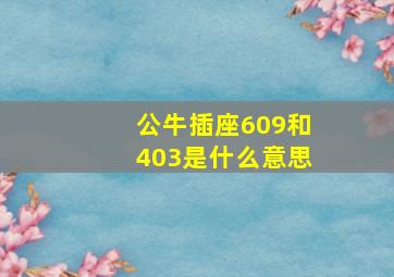 公牛插座609和403是什么意思