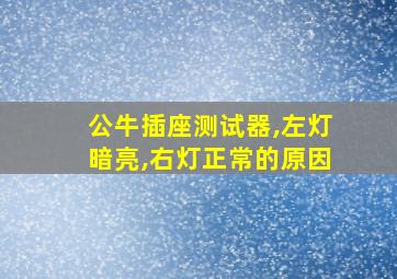 公牛插座测试器,左灯暗亮,右灯正常的原因