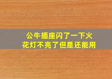 公牛插座闪了一下火花灯不亮了但是还能用