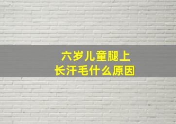 六岁儿童腿上长汗毛什么原因