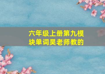 六年级上册第九模块单词吴老师教的