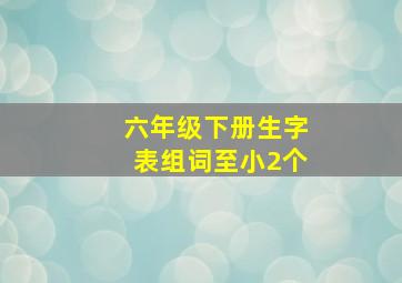 六年级下册生字表组词至小2个