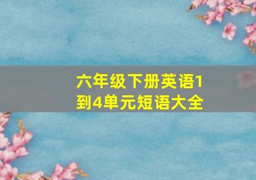 六年级下册英语1到4单元短语大全