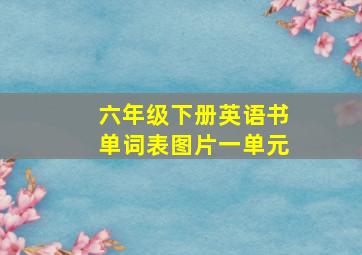 六年级下册英语书单词表图片一单元