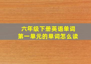 六年级下册英语单词第一单元的单词怎么读