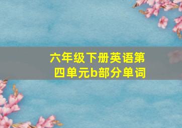 六年级下册英语第四单元b部分单词