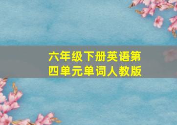 六年级下册英语第四单元单词人教版