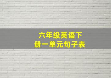 六年级英语下册一单元句子表