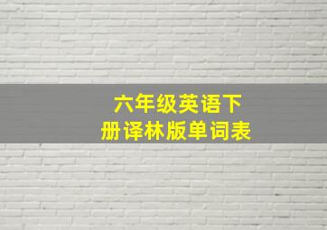 六年级英语下册译林版单词表