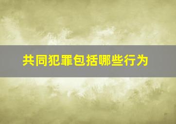 共同犯罪包括哪些行为