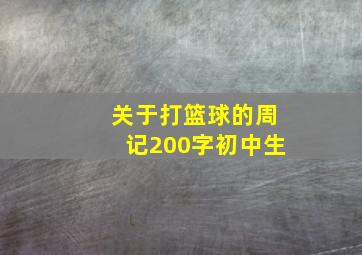 关于打篮球的周记200字初中生