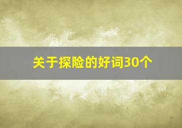 关于探险的好词30个