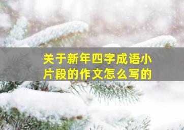 关于新年四字成语小片段的作文怎么写的