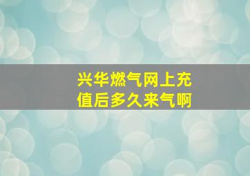 兴华燃气网上充值后多久来气啊