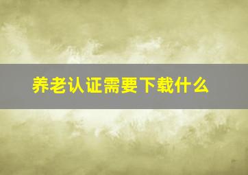 养老认证需要下载什么