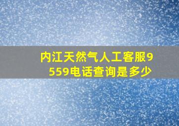 内江天然气人工客服9559电话查询是多少