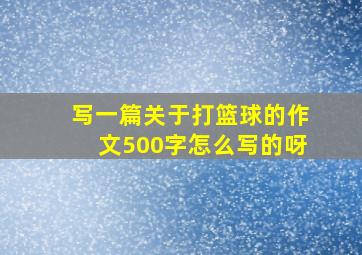 写一篇关于打篮球的作文500字怎么写的呀