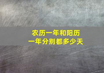 农历一年和阳历一年分别都多少天