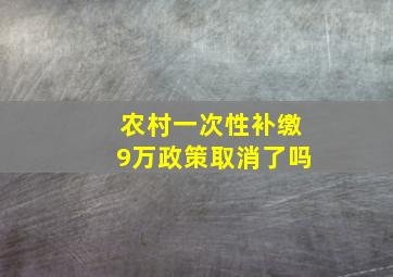 农村一次性补缴9万政策取消了吗