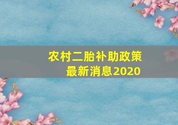 农村二胎补助政策最新消息2020