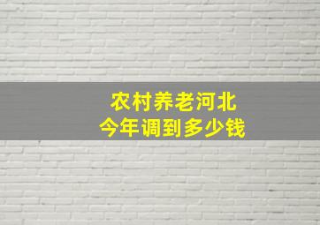 农村养老河北今年调到多少钱