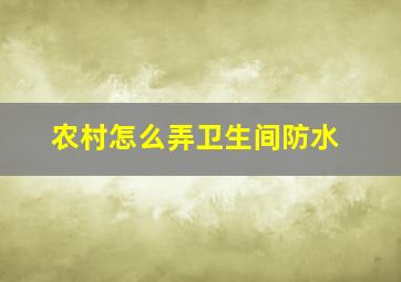 农村怎么弄卫生间防水