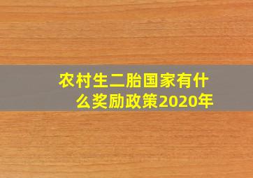 农村生二胎国家有什么奖励政策2020年