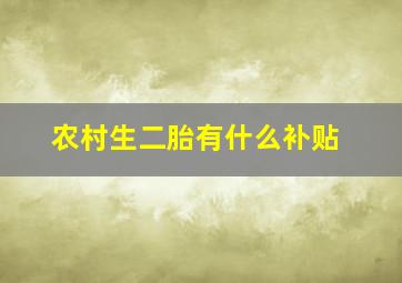 农村生二胎有什么补贴