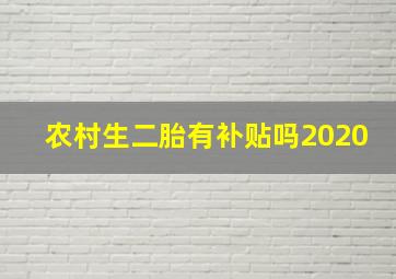 农村生二胎有补贴吗2020