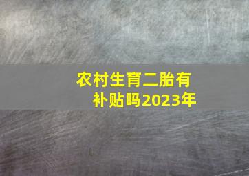 农村生育二胎有补贴吗2023年