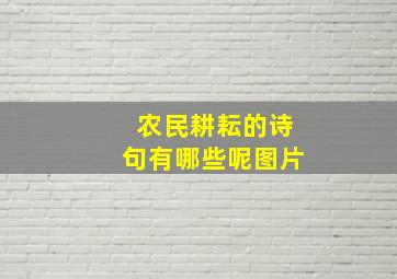 农民耕耘的诗句有哪些呢图片