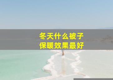 冬天什么被子保暖效果最好