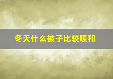 冬天什么被子比较暖和