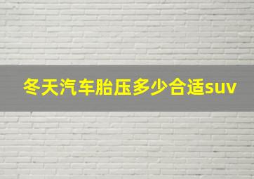 冬天汽车胎压多少合适suv