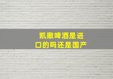 凯撒啤酒是进口的吗还是国产