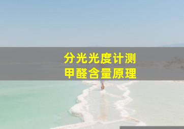 分光光度计测甲醛含量原理