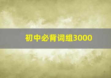 初中必背词组3000