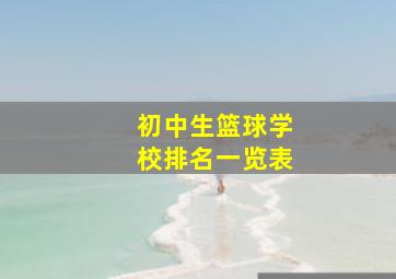 初中生篮球学校排名一览表